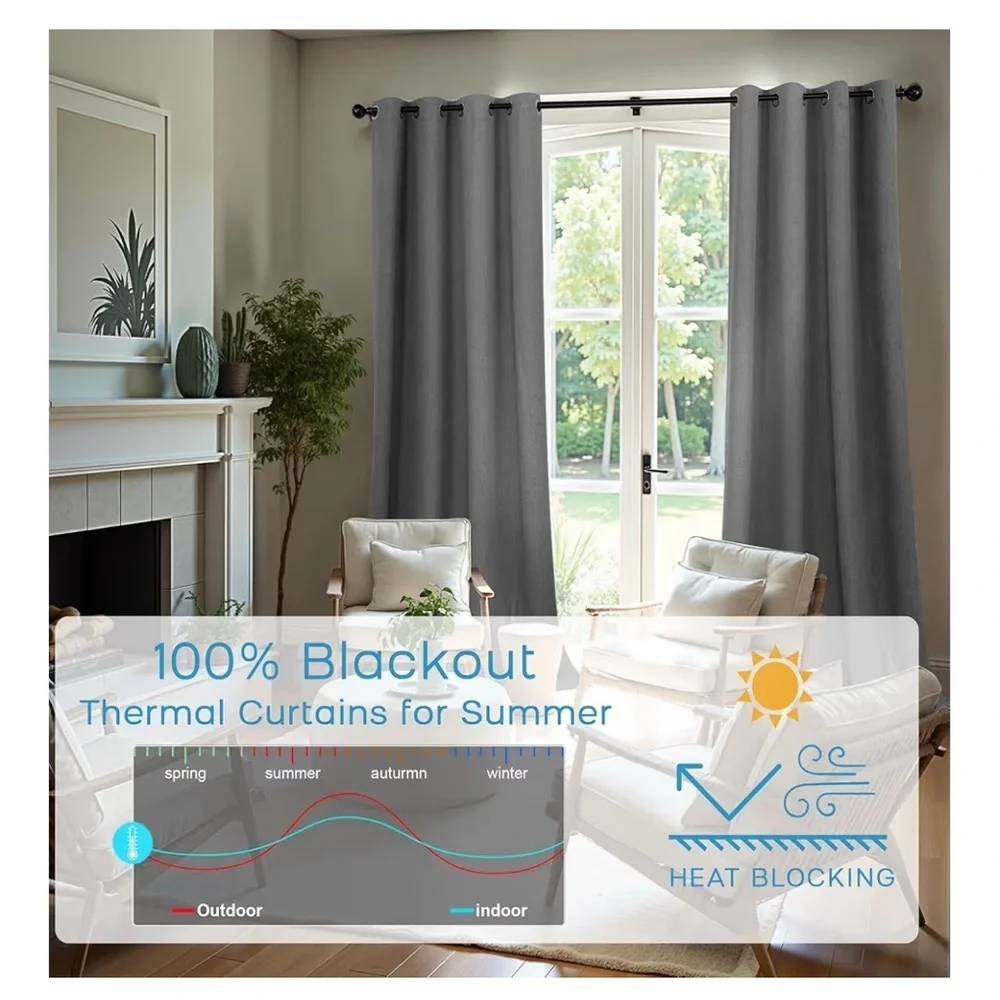 Elegant Gray Blackout Curtains 057